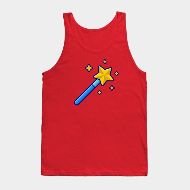 Magic Wand Cartoon Vector Icon Illustration Tank Top by Catalyst Labs